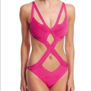Herve Leger one-piece cutout Bathing suit